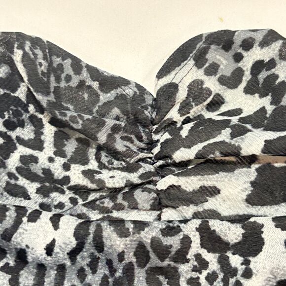 George | Women’s Animal Print 3/4 Sleeve Top Shirt Blouse Black White Size Small - Picture 14 of 16